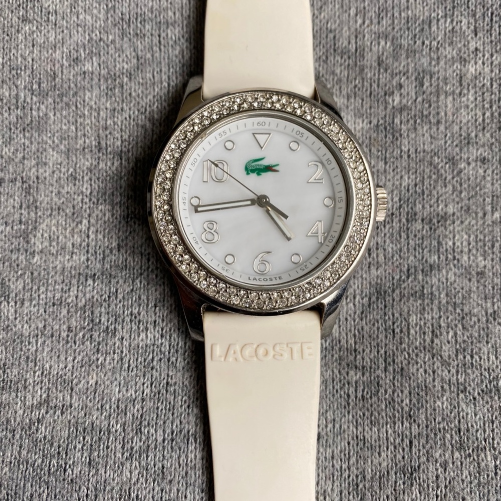 Lacoste Advantage white strap watch